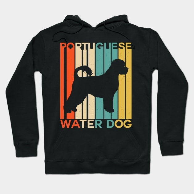 Retro Vintage Portuguese Water Dog Portie PWD Silhouette Hoodie by totemgunpowder